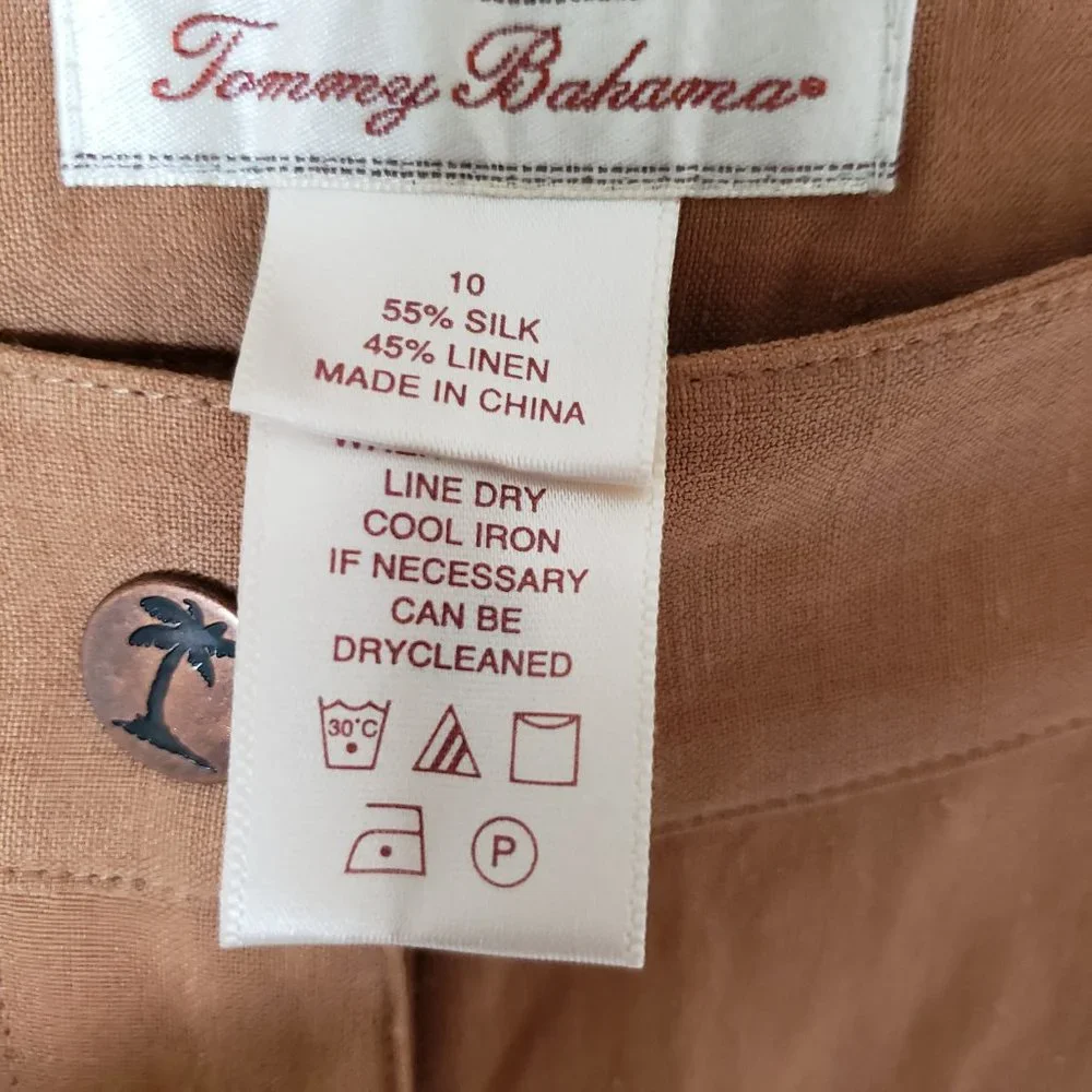 Tommy Bahama Tan Cropped Pants Sz 10 EUC - Picture 3 of 11